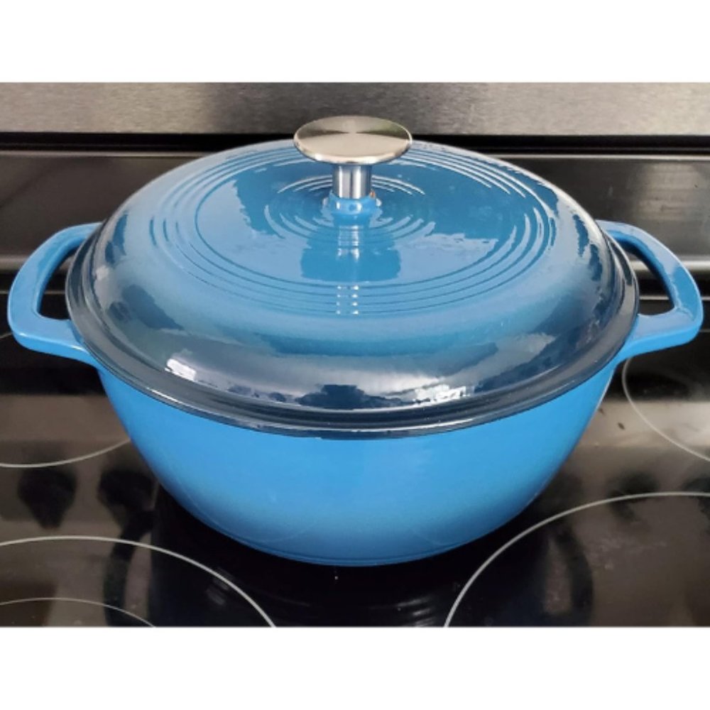 6-Quart Blue Basics Enameled Cast Iron Covered Round Dutch Oven - Picture 7 of 8